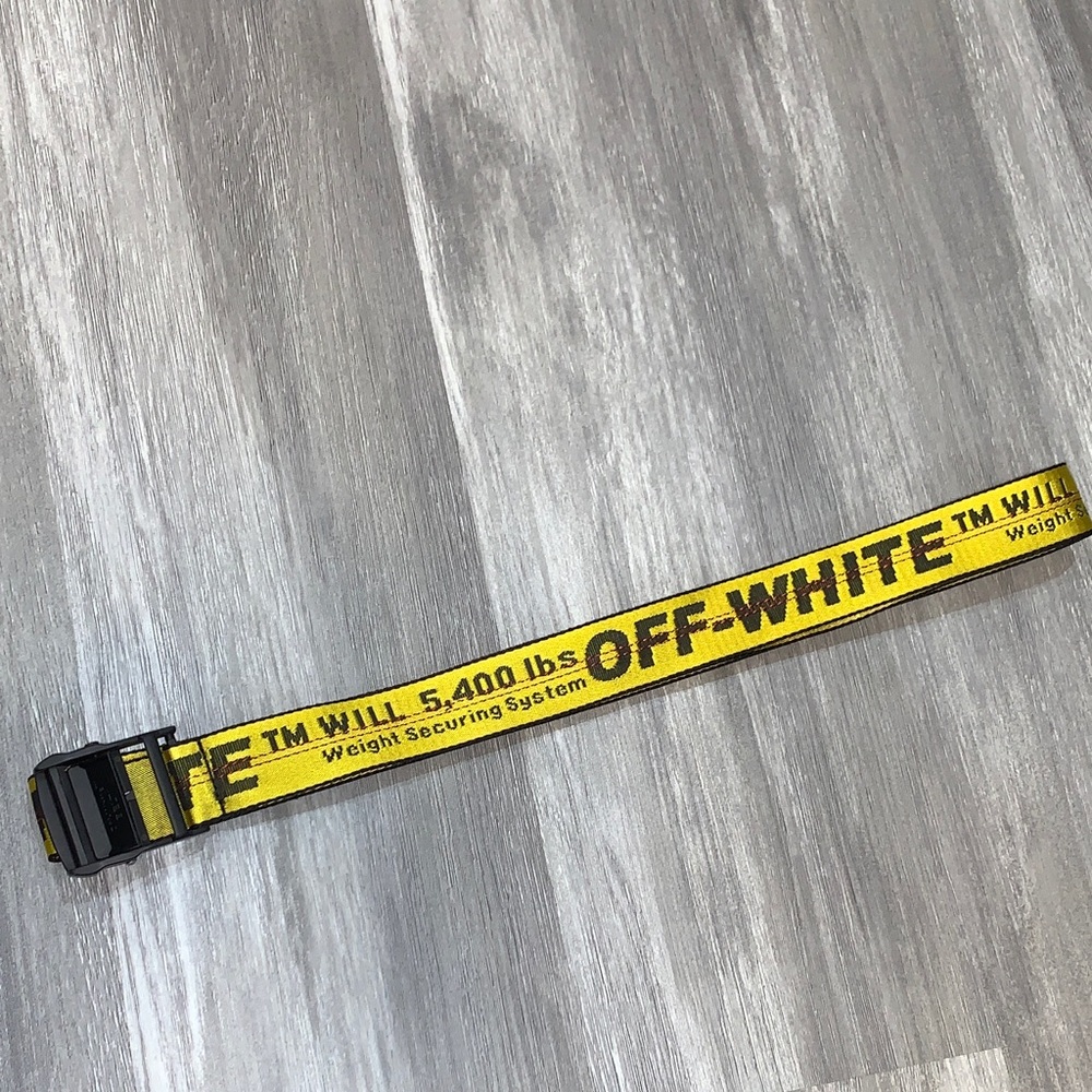Off-White Yellow Industrial Web Belt with Black Buckle BRAND NEW